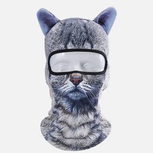 Breathable 3D Animal Printing Balaclava Cycling Hat Dog Cat Ears Full Face Mask